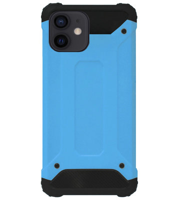 WLONS Rubber Kunststof Bumper Case Hoesje voor iPhone 12 Mini - Blauw