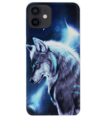 ADEL Siliconen Back Cover Softcase Hoesje voor iPhone 12 Mini - Wolf