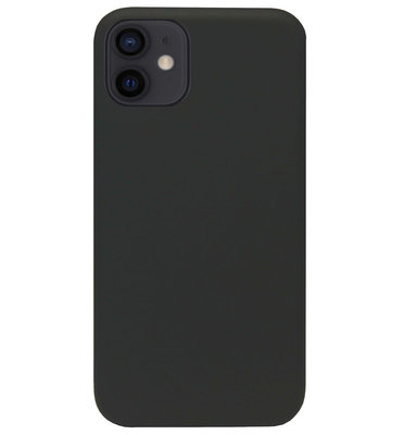 ADEL Siliconen Back Cover Softcase Hoesje voor iPhone 12 Mini - Zwart