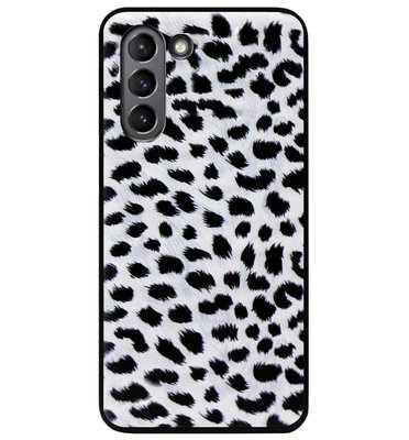 ADEL Siliconen Back Cover Softcase Hoesje voor Samsung Galaxy S21 - Luipaard Wit