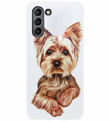 ADEL Siliconen Back Cover Softcase Hoesje voor Samsung Galaxy S21 - Yorkshire Terrier Hond