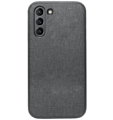 ADEL Siliconen Back Cover Softcase Hoesje voor Samsung Galaxy S21 - Stoffen Textiel Grijs