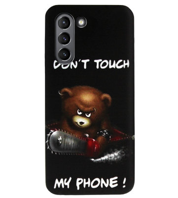 ADEL Siliconen Back Cover Softcase Hoesje voor Samsung Galaxy S21 - Don't Touch My Phone Beren