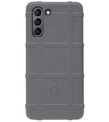 RUGGED SHIELD Rubber Bumper Case Hoesje voor Samsung Galaxy S21 - Grijs