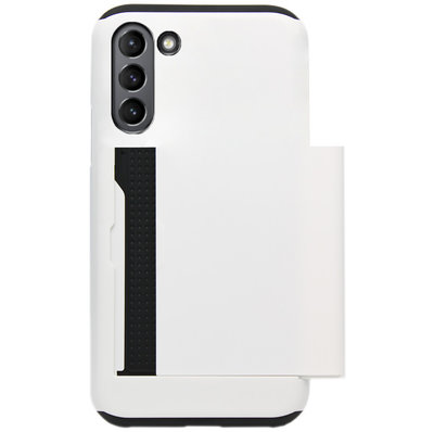 ADEL Kunststof Back Cover Hardcase Hoesje voor Samsung Galaxy S21 Plus - Pasjeshouder Wit
