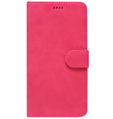 LC.IMEEKE Kunstleren Book Case Portemonnee Pasjes Hoesje voor Samsung Galaxy S21 Plus - Roze