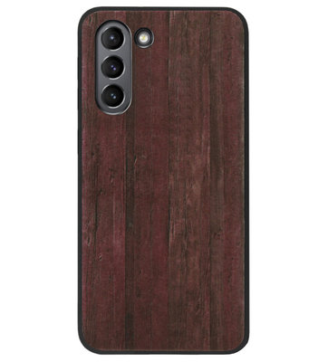 ADEL Siliconen Back Cover Softcase Hoesje voor Samsung Galaxy S21 Plus - Hout Design Bruin