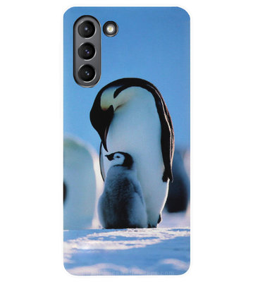 ADEL Siliconen Back Cover Softcase Hoesje voor Samsung Galaxy S21 Plus - Pinguin Blauw