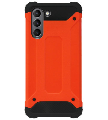 WLONS Rubber Kunststof Bumper Case Hoesje voor Samsung Galaxy S21 Plus - Oranje