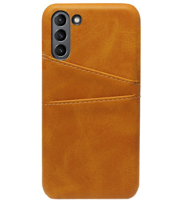 ADEL Kunstleren Back Cover Pasjes Hoesje voor Samsung Galaxy S21 Plus - Bruin