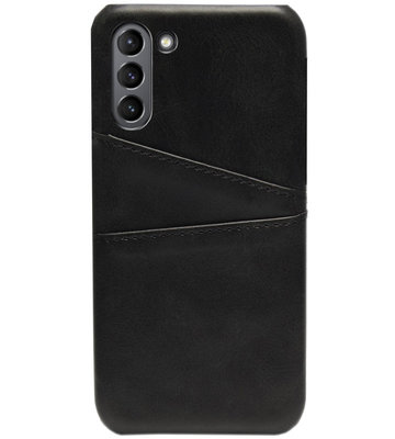 ADEL Kunstleren Back Cover Pasjes Hoesje voor Samsung Galaxy S21 Plus - Zwart
