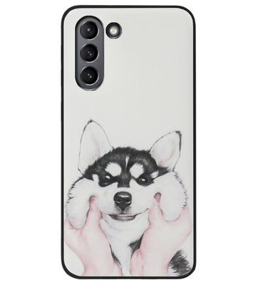 ADEL Siliconen Back Cover Softcase Hoesje voor Samsung Galaxy S21 Plus - Husky Hond