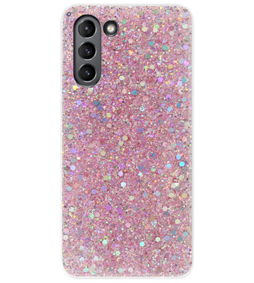ADEL Premium Siliconen Back Cover Softcase Hoesje voor Samsung Galaxy S21 Plus - Bling Bling Roze