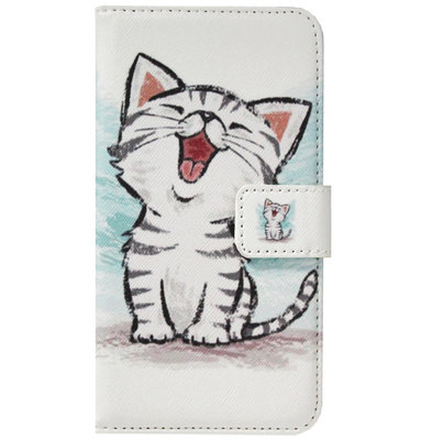 ADEL Kunstleren Book Case Pasjes Portemonnee Hoesje voor Samsung Galaxy S21 Plus - Katten