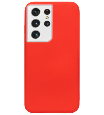 ADEL Siliconen Back Cover Softcase Hoesje voor Samsung Galaxy S21 Ultra - Rood