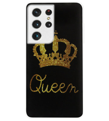 ADEL Siliconen Back Cover Softcase Hoesje voor Samsung Galaxy S21 Ultra - Queen Koningin