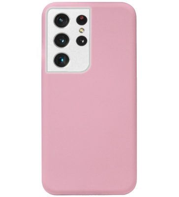 ADEL Siliconen Back Cover Softcase Hoesje voor Samsung Galaxy S21 Ultra - Roze