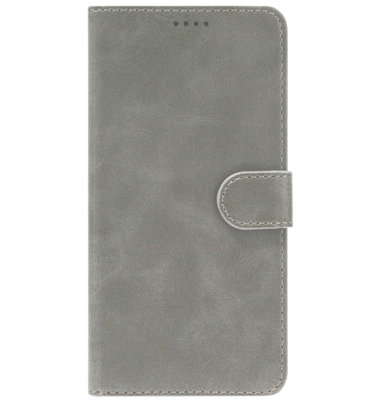 LC.IMEEKE Kunstleren Book Case Portemonnee Pasjes Hoesje voor Samsung Galaxy S20 FE - Grijs