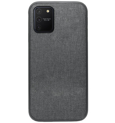 ADEL Siliconen Back Cover Softcase Hoesje voor Samsung Galaxy S10 Lite - Stoffen Textiel Grijs