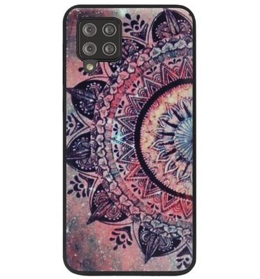 ADEL Siliconen Back Cover Softcase Hoesje voor Samsung Galaxy A42 - Mandala Bloemen Rood