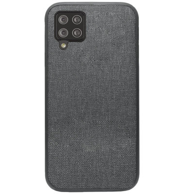 ADEL Siliconen Back Cover Softcase Hoesje voor Samsung Galaxy A42 - Stoffen Textiel Grijs