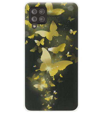 ADEL Siliconen Back Cover Softcase Hoesje voor Samsung Galaxy A42 - Vlinder Goud