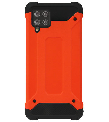 WLONS Rubber Kunststof Bumper Case Hoesje voor Samsung Galaxy A42 - Oranje