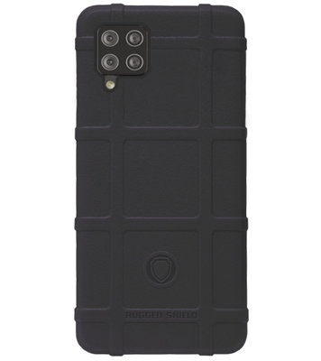RUGGED SHIELD Rubber Bumper Case Hoesje voor Samsung Galaxy A42 - Zwart