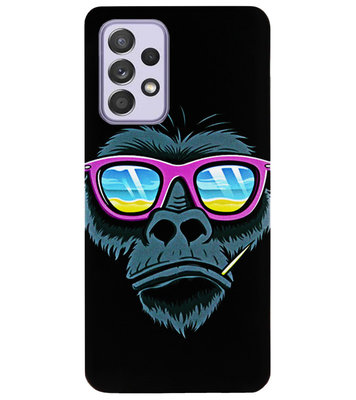 ADEL Siliconen Back Cover Softcase Hoesje voor Samsung Galaxy A72 - Gorilla Apen