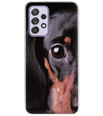 ADEL Siliconen Back Cover Softcase Hoesje voor Samsung Galaxy A72 - Teckel Hond