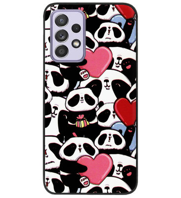 ADEL Siliconen Back Cover Softcase Hoesje voor Samsung Galaxy A72 - Panda Hartjes