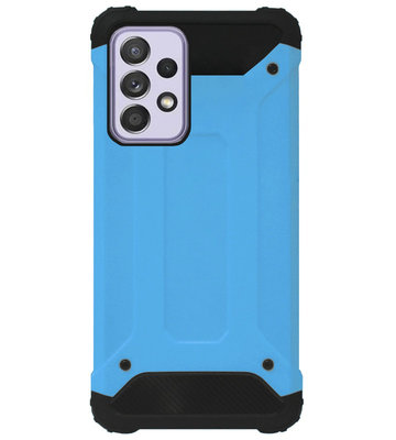 WLONS Rubber Kunststof Bumper Case Hoesje voor Samsung Galaxy A72 - Blauw