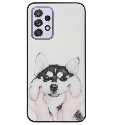 ADEL Siliconen Back Cover Softcase Hoesje voor Samsung Galaxy A72 - Husky Hond