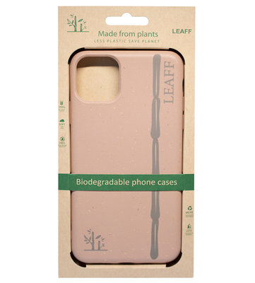 LEAFF Suikerriet Back Cover Softcase Hoesje voor iPhone 11 Pro - Duurzaam Volledig Composteerbaar Roze