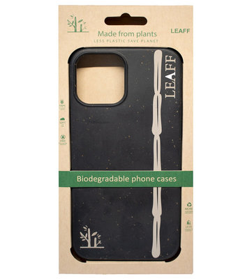 LEAFF Suikerriet Back Cover Softcase Hoesje voor iPhone 12 Pro Max - Duurzaam Volledig Composteerbaar Zwart