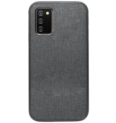 ADEL Siliconen Back Cover Softcase Hoesje voor Samsung Galaxy A02s - Stoffen Textiel Grijs
