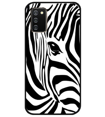 ADEL Siliconen Back Cover Softcase Hoesje voor Samsung Galaxy A02s - Zebra Wit