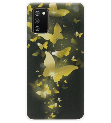 ADEL Siliconen Back Cover Softcase Hoesje voor Samsung Galaxy A02s - Vlinder Goud