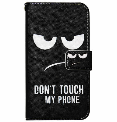 ADEL Kunstleren Book Case Pasjes Portemonnee Hoesje voor Samsung Galaxy A02s - Don't Touch My Phone