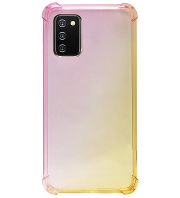 ADEL Siliconen Back Cover Softcase Hoesje voor Samsung Galaxy A02s - Kleurovergang Roze Geel