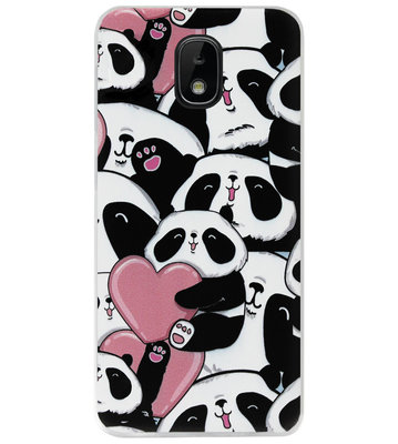 ADEL Siliconen Back Cover Softcase Hoesje voor Samsung Galaxy J3 (2018) - Panda Hartjes