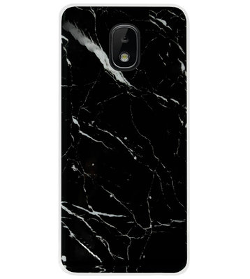 ADEL Siliconen Back Cover Softcase Hoesje voor Samsung Galaxy J3 (2018) - Marmer Zwart