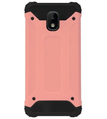 WLONS Rubber Kunststof Bumper Case Hoesje voor Samsung Galaxy J3 (2018) - Goud Rose