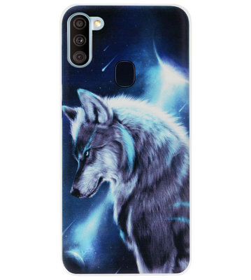 ADEL Siliconen Back Cover Softcase Hoesje voor Samsung Galaxy A11/ M11 - Wolf
