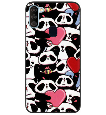 ADEL Siliconen Back Cover Softcase Hoesje voor Samsung Galaxy A11/ M11 - Panda Hartjes