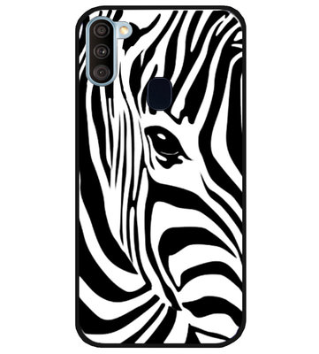 ADEL Siliconen Back Cover Softcase Hoesje voor Samsung Galaxy A11/ M11 - Zebra Wit