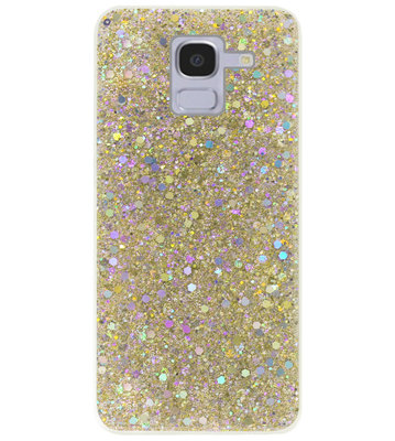 ADEL Premium Siliconen Back Cover Softcase Hoesje voor Samsung Galaxy J6 (2018) - Bling Bling Glitter Goud