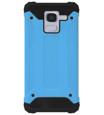 WLONS Rubber Kunststof Bumper Case Hoesje voor Samsung Galaxy J6 Plus (2018) - Blauw