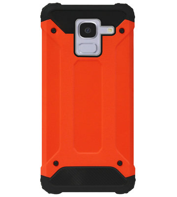 WLONS Rubber Kunststof Bumper Case Hoesje voor Samsung Galaxy J6 Plus (2018) - Oranje