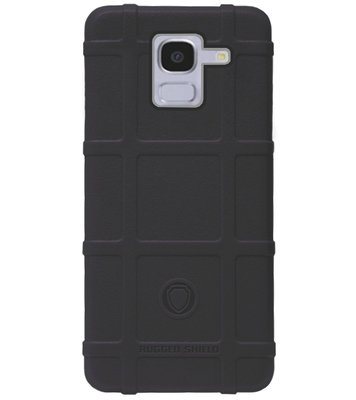 RUGGED SHIELD Rubber Bumper Case Hoesje voor Samsung Galaxy J6 Plus (2018) - Zwart